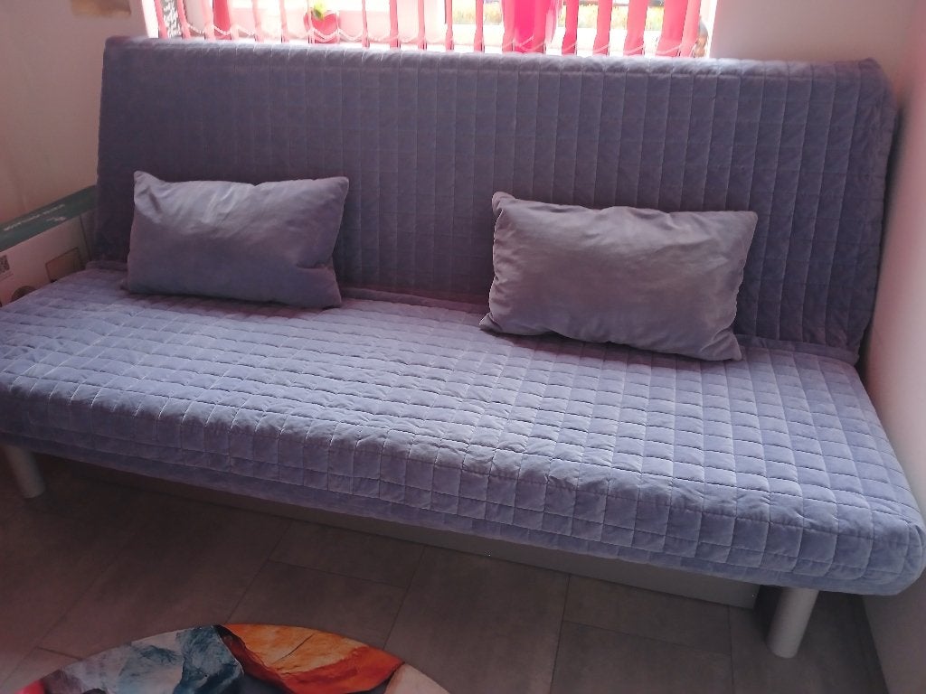 slaapbank beddinge met hoes, Huis en Inrichting, Ophalen, Blauw, Tweepersoons, 140 cm