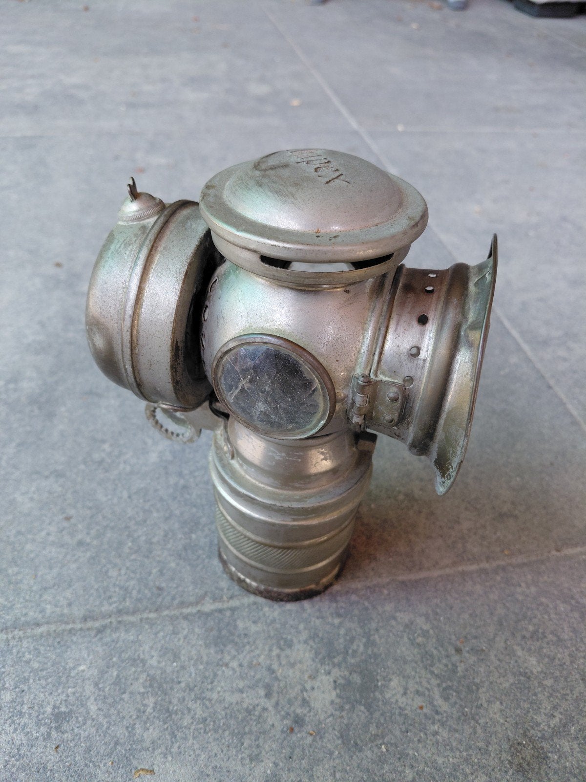 Antieke Impex fietslamp - Acetyleen koplamp, Ophalen of Verzenden
