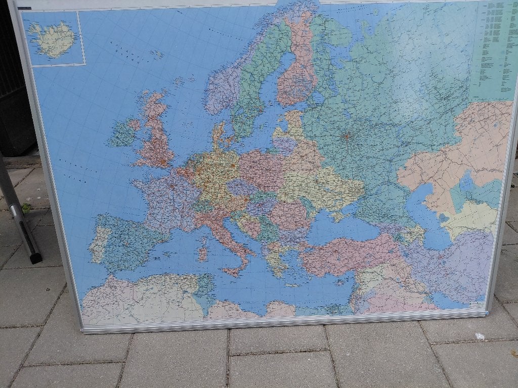 Europa landkaart, Ophalen, Zo goed als nieuw, Whiteboard