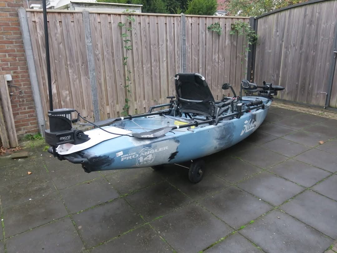 Hobie kayak pro angler 14 360, Watersport en Boten, Kano's, Gebruikt, Eén persoon, Met peddels, Kajak