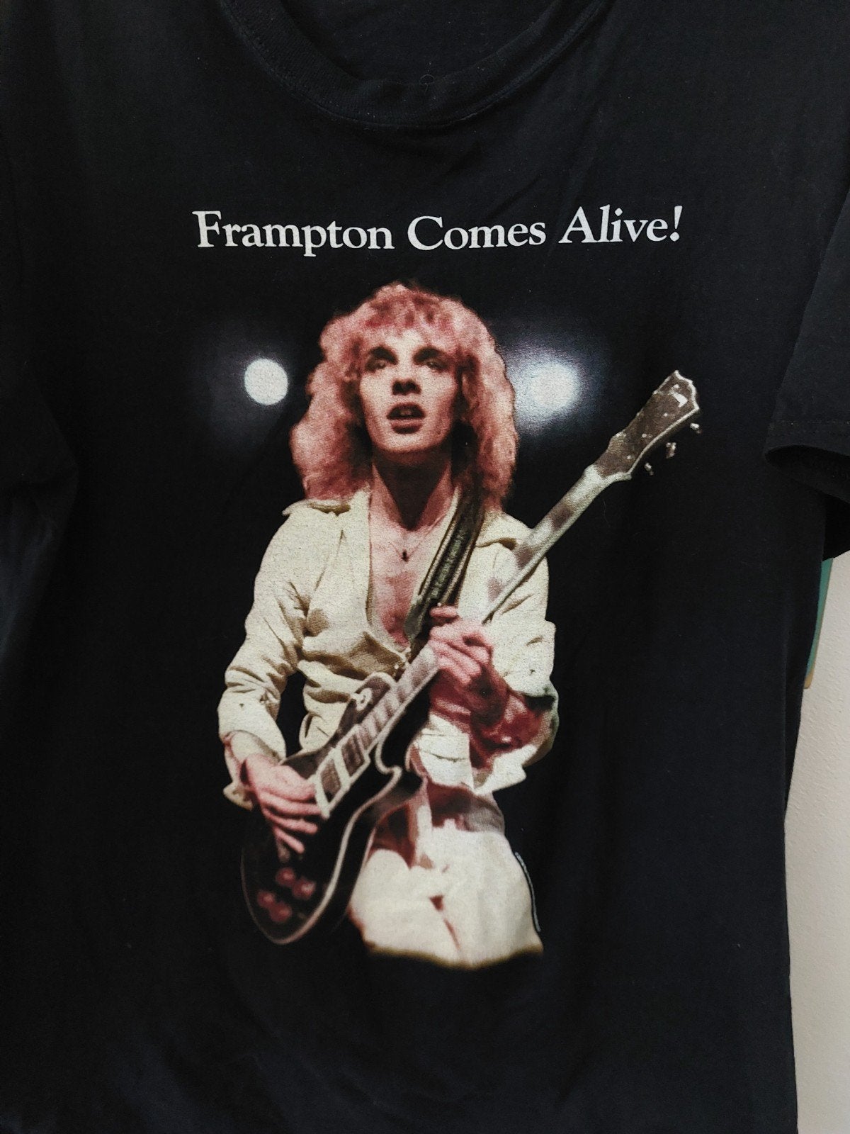 Vintage Peter Frampton T-shirt - Frampton Comes Alive!, Maat 48/50 (M), Zwart, Ophalen of Verzenden, Gedragen
