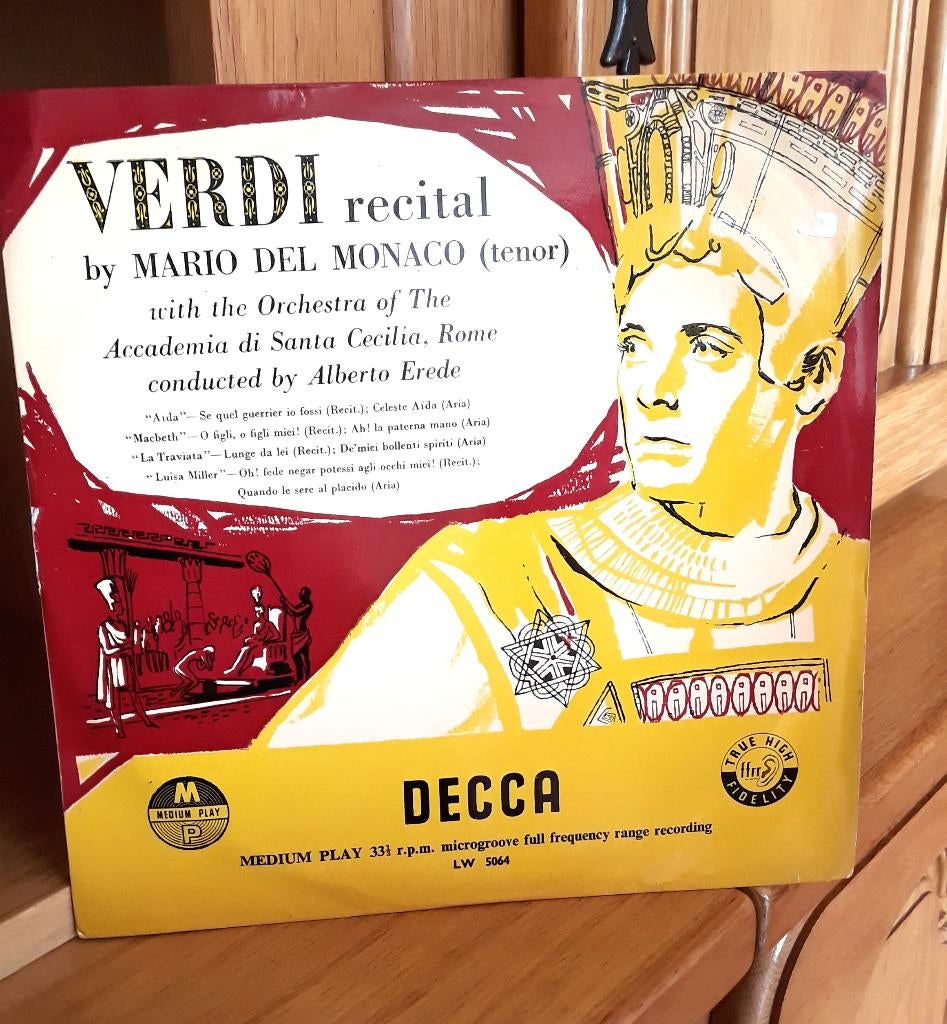 Verdi Recital by Mario del Monaco - Decca LW 5064, Gebruikt, Opera of Operette, Ophalen of Verzenden, Romantiek