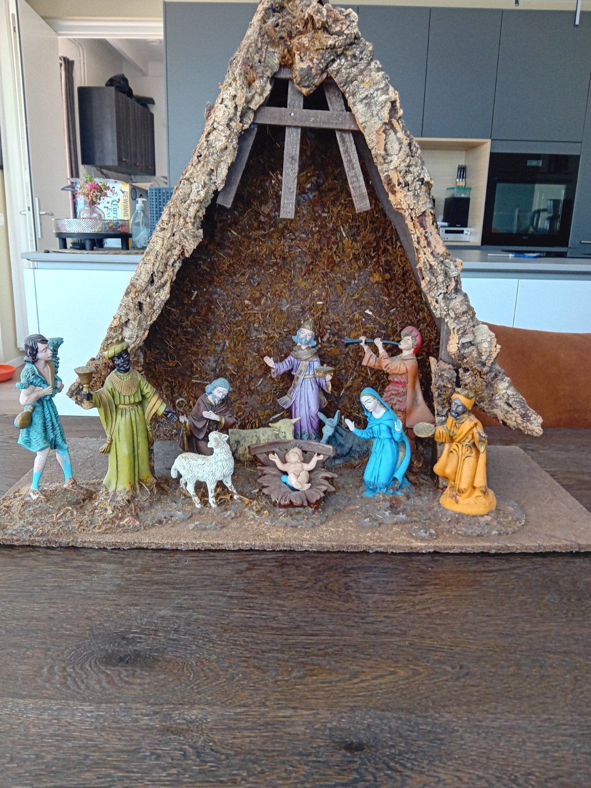 kerststal antiek, Diversen, Kerst, Ophalen of Verzenden, Gebruikt