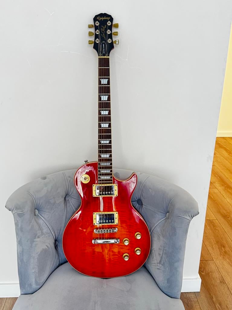 Unieke Epiphone Les Paul uit 1991 met custom pickups, Ophalen of Verzenden, Gebruikt, Solid body, Epiphone