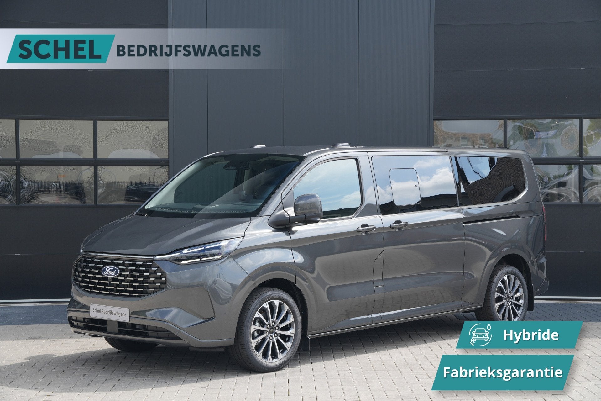 Ford Tourneo Custom 340 2.5 PHEV L2H1 Titanium X 232pk | ACC, Auto's, 232 pk, 1850 kg, Automatische klimaatregeling, Bedrijf