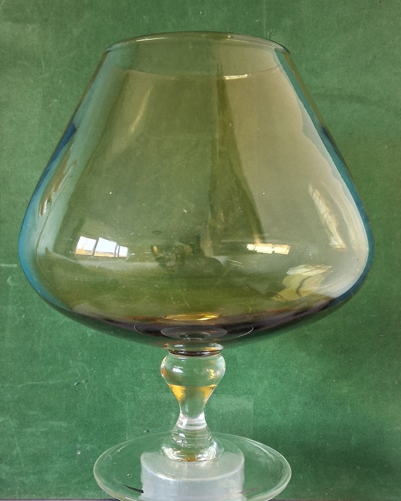 Cognacglas. Oversized. Zweden. Amberglas. Vintage.  22 cm., Ophalen, Zo goed als nieuw, Overige typen