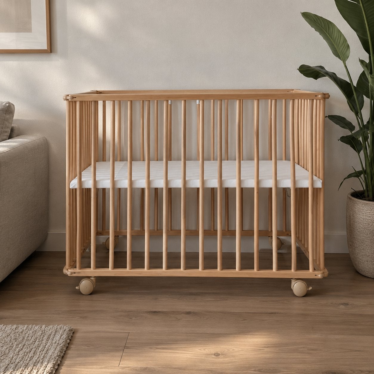 Petite Amélie Tigre inklapbare babybox 100x75 – naturel, Kinderen en Baby's, Ophalen, Zo goed als nieuw, Vierkant, In hoogte verstelbaar