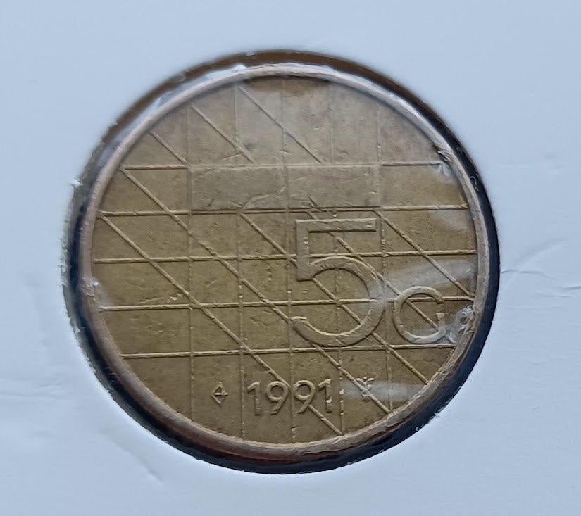 5 gulden 1991 - Beatrix, Verzenden, Koningin Beatrix, 5 gulden, Losse munt