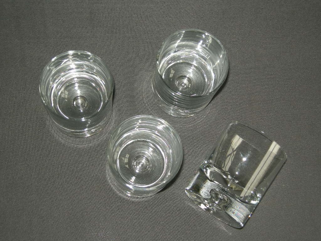 Krosno Bonny, 4 water- / whisky glazen, Ophalen of Verzenden