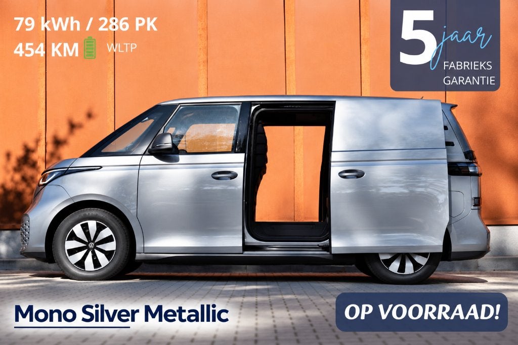 Volkswagen ID. Buzz Cargo 79 kWh 2x Deur LONG RANGE €528 pm, Automaat, Zwart, Volkswagen, 286 pk