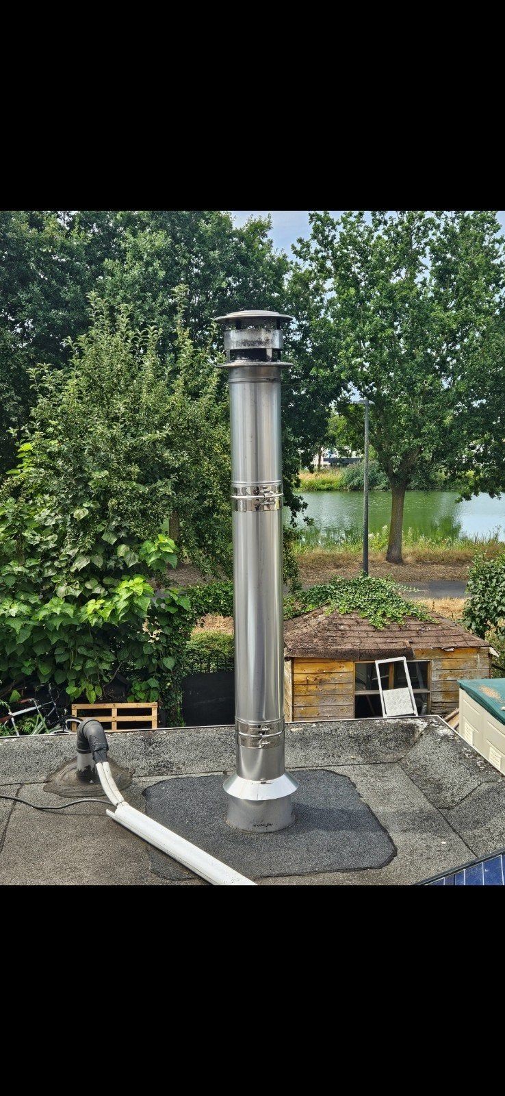 kachelpijp 150 mm compleet uit 2024, Ophalen, 2 tot 4 meter, Zo goed als nieuw, Rvs