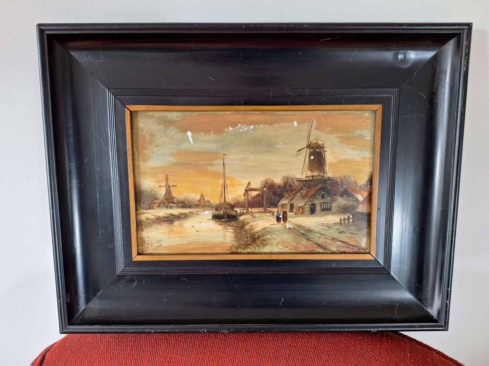 Antiek schilderij gesigneerd Johan Godfried van Ginkel, Antiek en Kunst, Kunst | Schilderijen | Klassiek, Ophalen, Landschap, Klassiek