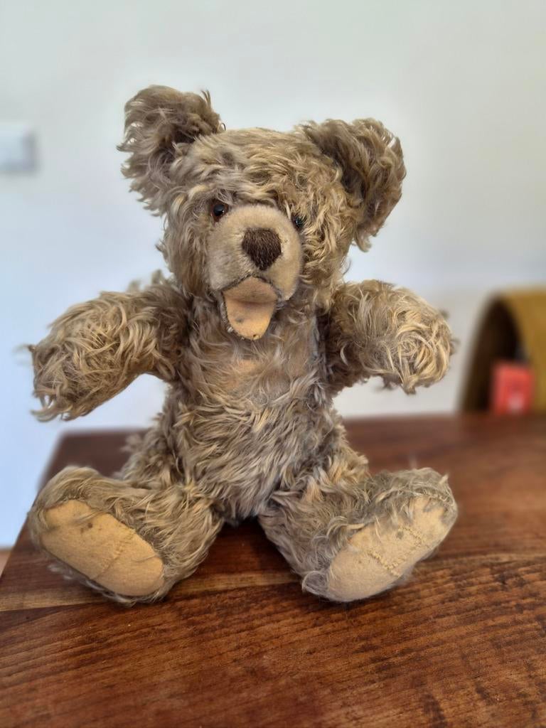 Antieke Beer, Verzamelen, Beren en Cherished Teddies, Ophalen of Verzenden, Gebruikt, Stoffen beer, Overige merken