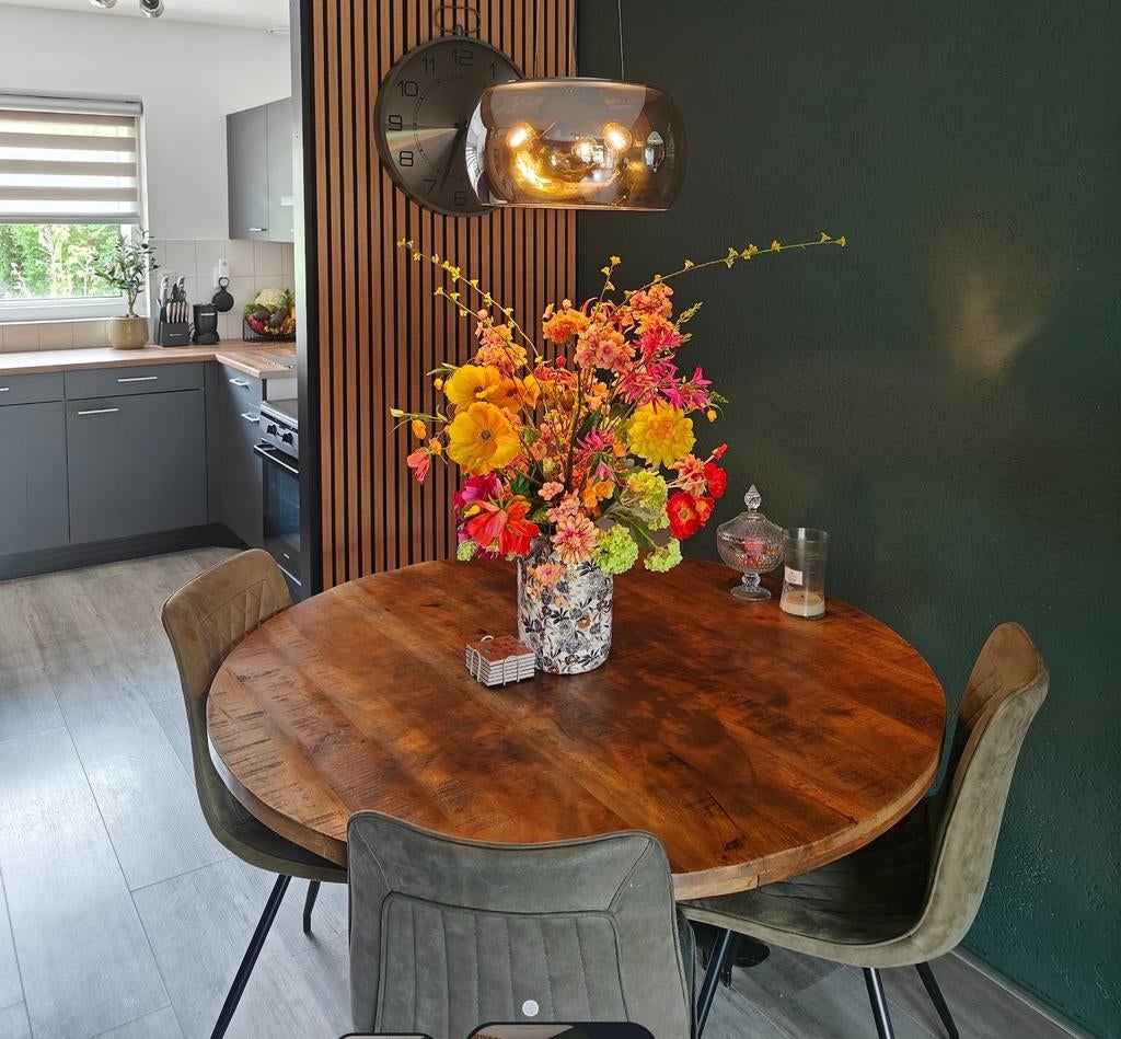 Mango houten eettafel met stoelen, Huis en Inrichting, Ophalen