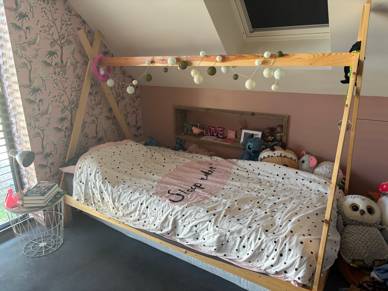 Tipi bed met bedlade - Kinderbed, Ophalen, 85 tot 100 cm, Gebruikt, Lattenbodem