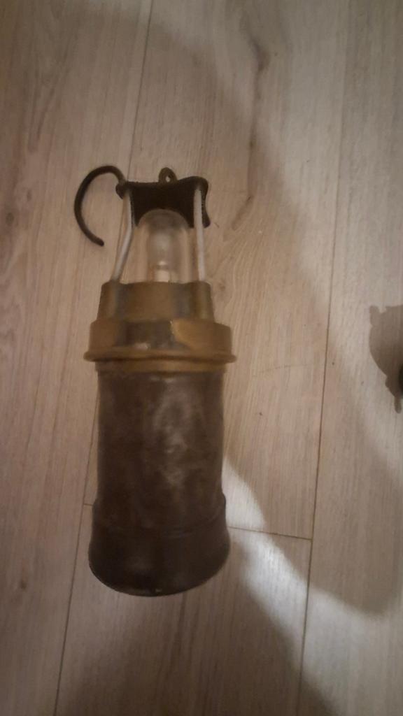 Antieke Mijnwerkerslamp - Decoratieve Lamp, Antiek en Kunst, Antiek | Lampen, Ophalen of Verzenden