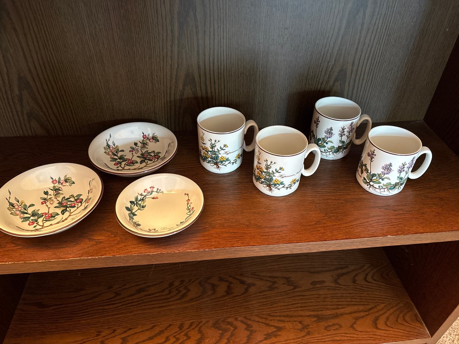 Villeroy & Boch Botanica servies - 3 kommen en 4 mokken, Ophalen, Gebruikt, Kom(men), Porselein