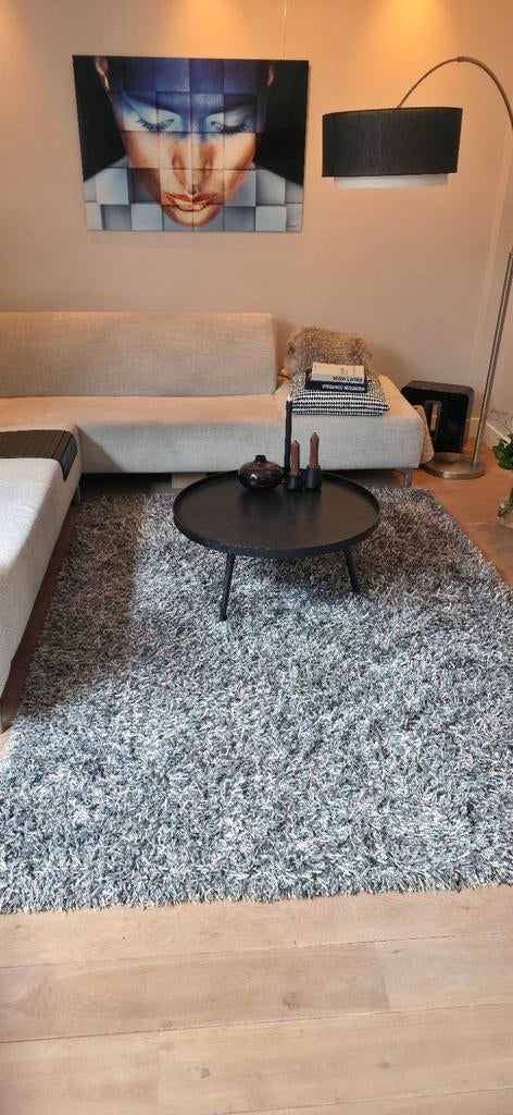 Hoogpolig vloerkleed Grijs, Huis en Inrichting, Stoffering | Tapijten en Kleden, Gebruikt, 150 tot 200 cm, 200 cm of meer, Ophalen of Verzenden