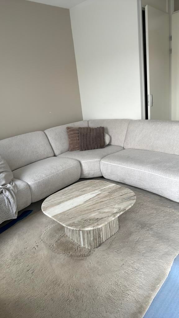 Echte marmeren salontafel, Huis en Inrichting, Tafels | Salontafels, Ophalen of Verzenden, Nieuw, Rond, 50 tot 100 cm