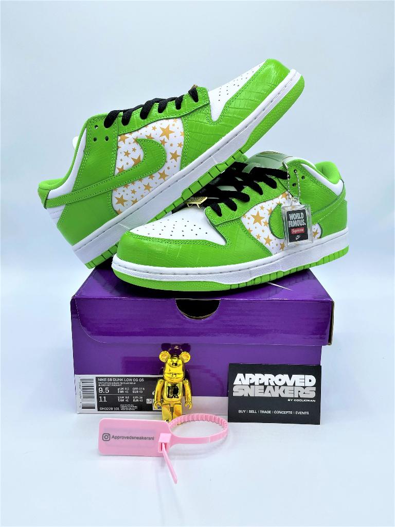 Nike Dunk SB Low Supreme Stars Mean Green US9.5 43, Overige kleuren, -, Verzenden, -