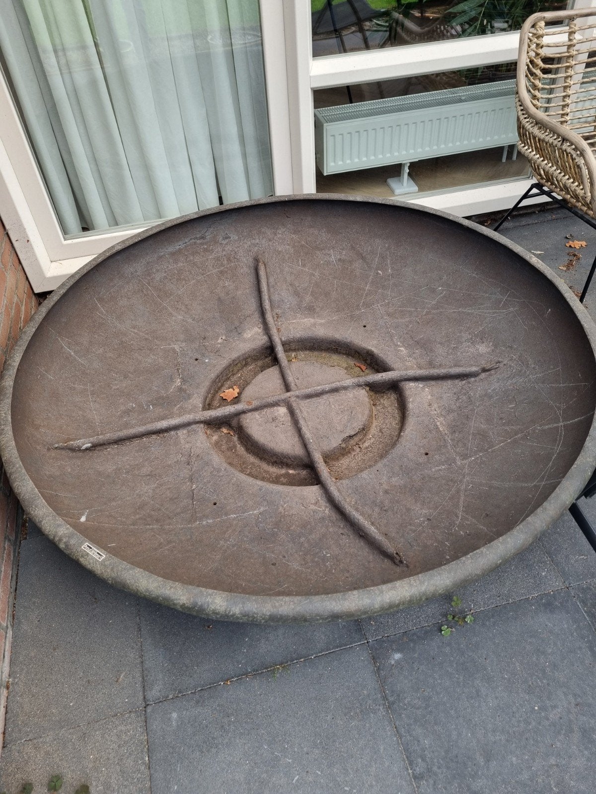 Grote glasvezel/polyester schaal Ø155 cm – plantenbak, Ophalen, Kunststof, Gebruikt, 100 cm of meer