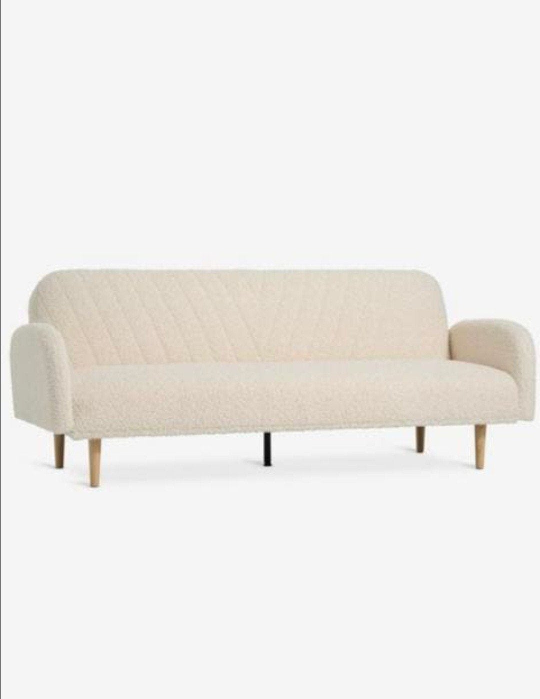 JYSK - Comfortabele 3-zitsbank/slaapbank van teddystof, Ophalen, Driepersoons, 75 tot 100 cm, Zo goed als nieuw