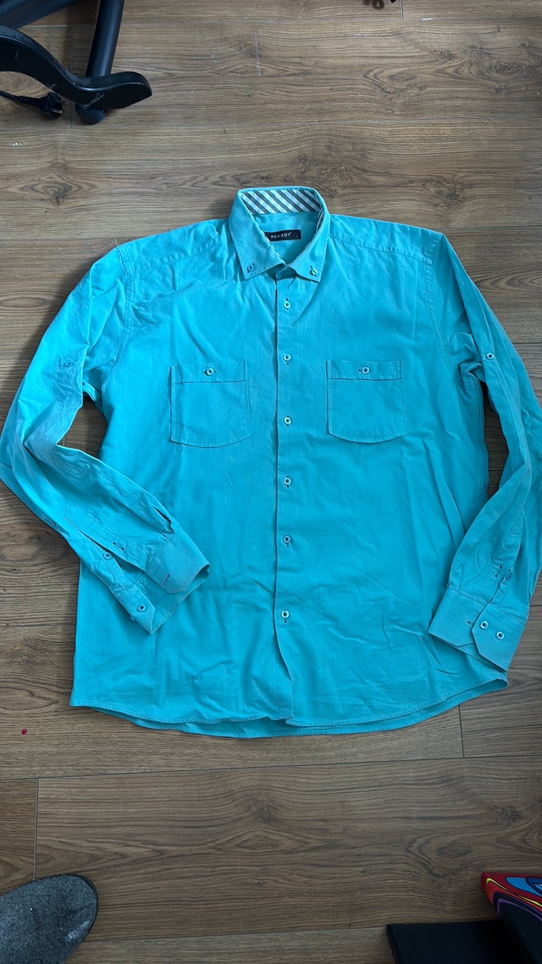 Overhemd Peksoy, Ophalen of Verzenden, Zo goed als nieuw, Blauw, Halswijdte 41/42 (L)