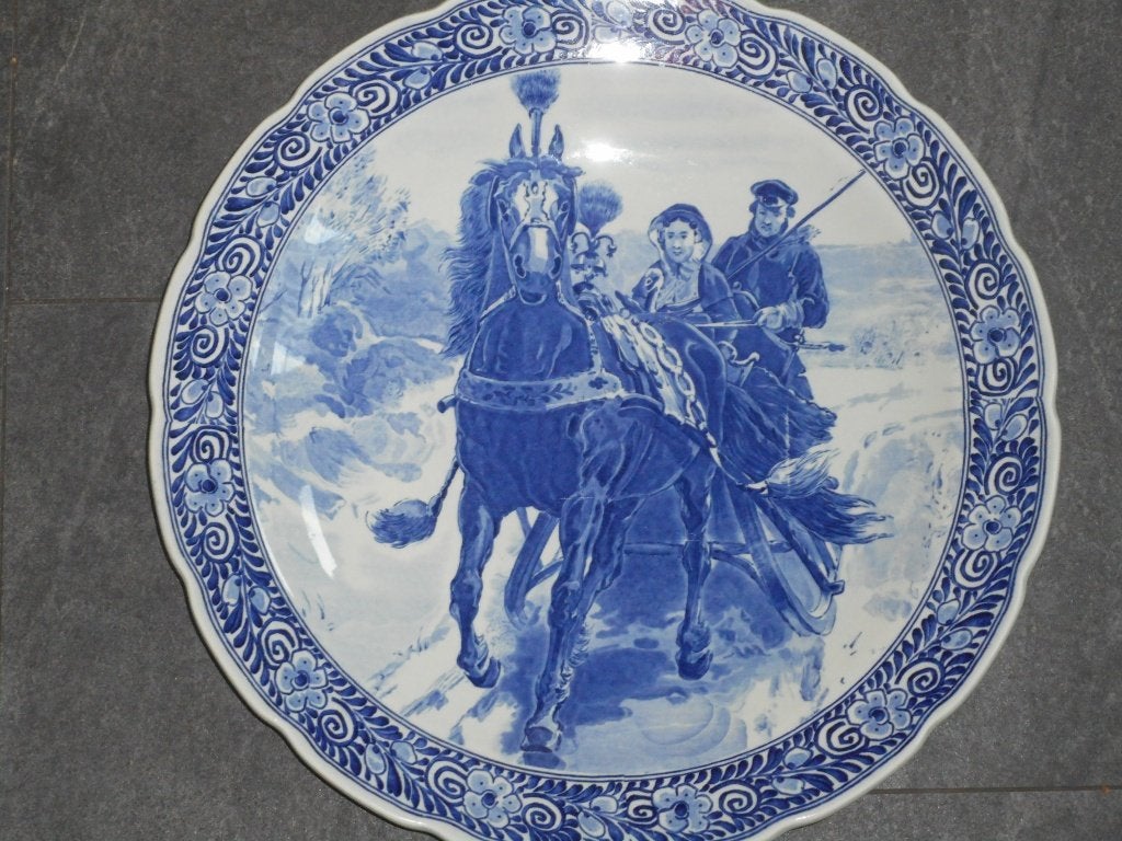 Groot Delfts blauw Wandbord, Ophalen