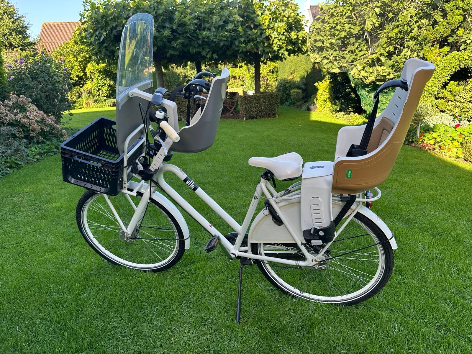 mamafiets damesfiets 28inch kratrek trommelrem 2 fietszitjes, 2 zitjes, Gebruikt, Mandje, 56 cm of meer