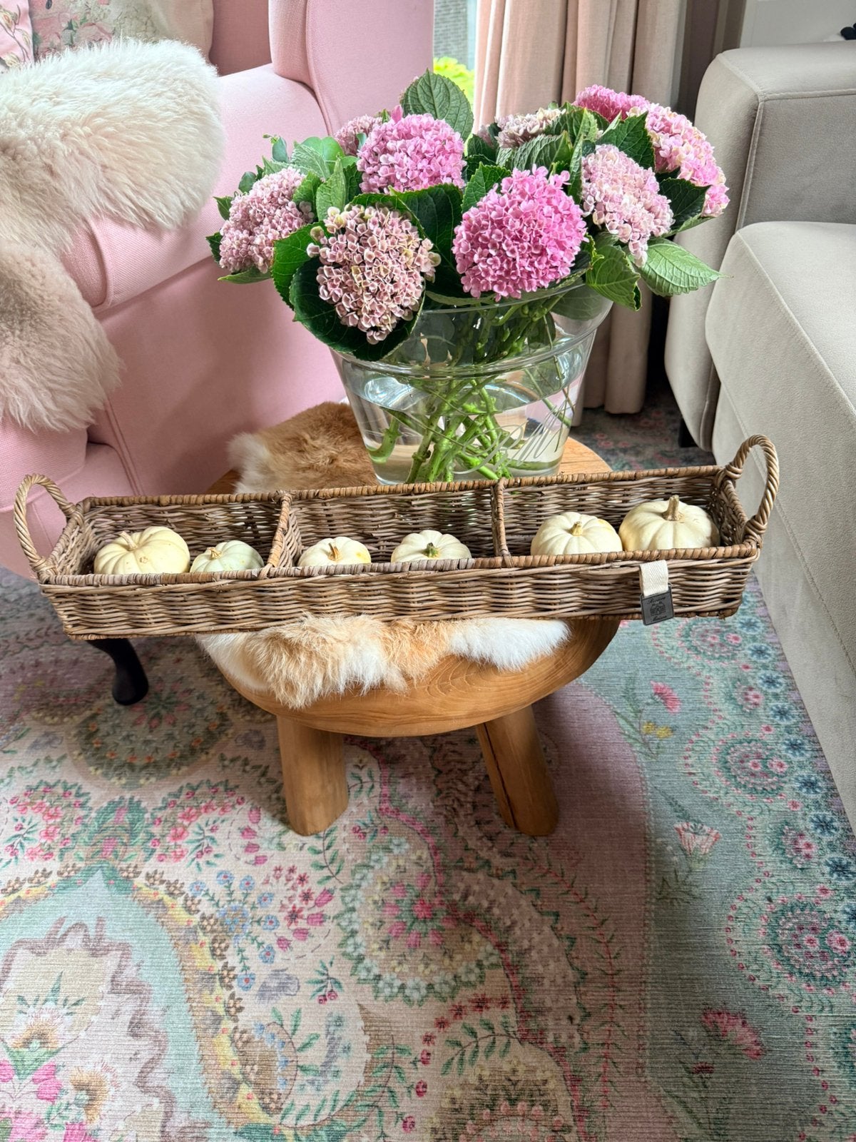Riviera Maison lange smalle mand 57x12 cm zgan, Ophalen, Mand, Zo goed als nieuw, Riet