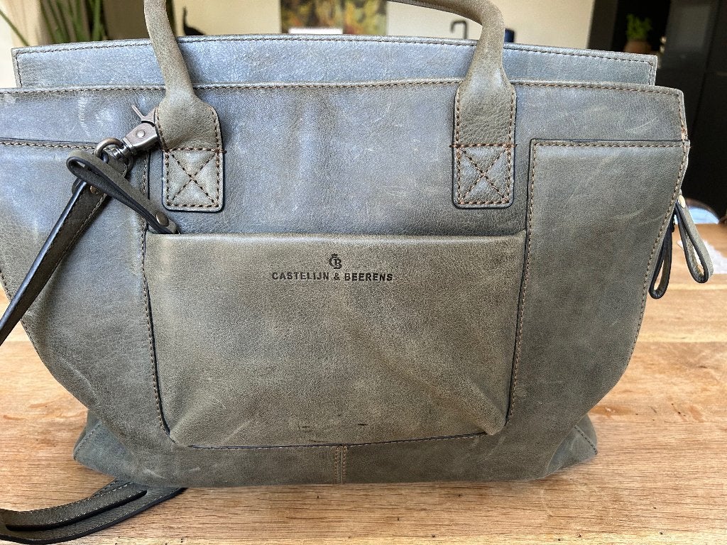 Castelijn & Beerens. Damestas. Laptoptas, Ophalen of Verzenden, Zo goed als nieuw, Groen, Handtas