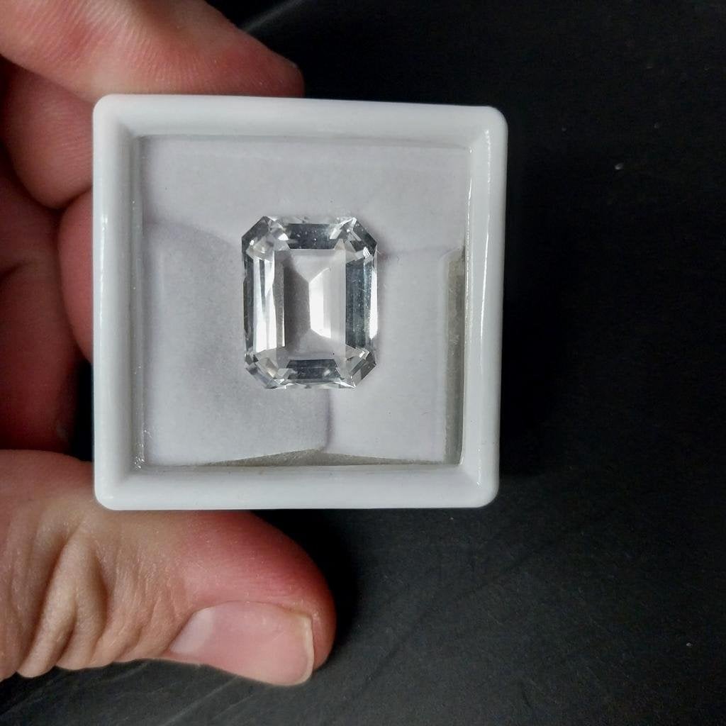 Grote facet geslepen bergkristal emerald cut, Sieraden, Tassen en Uiterlijk, Ophalen of Verzenden, -, -, -