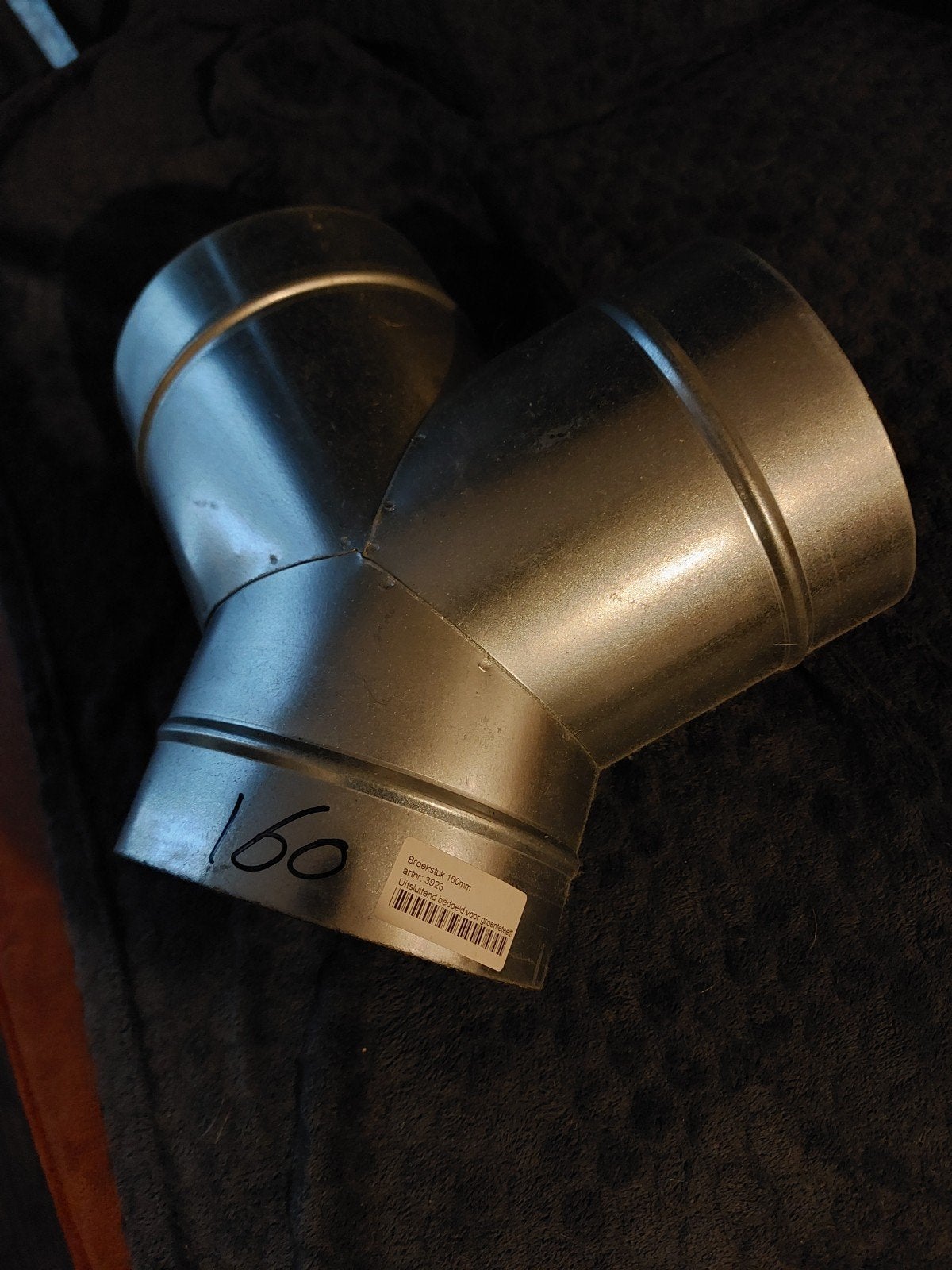 Broekstuk Y-vorm 160 mm ventilatiekanaal, Ophalen, Gebruikt