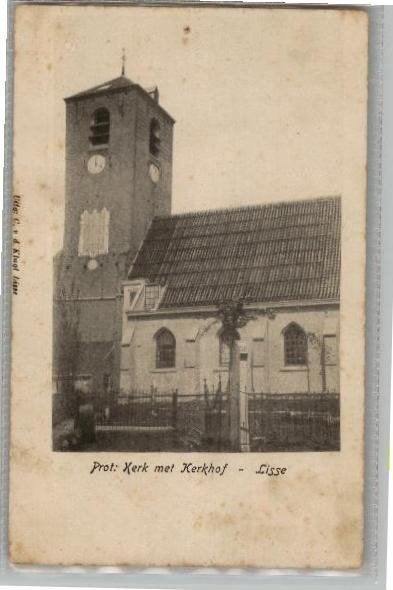 Lisse Prot. Kerk met Kerkhof, Verzamelen, Ansichtkaarten | Nederland, Verzenden, Voor 1920, Ongelopen, Zuid-Holland