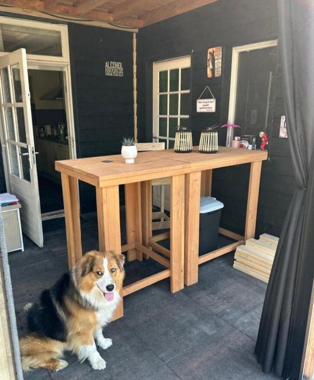 Steigerhouten sta tafel hoge eettafel Douglas hangtafel, Ophalen of Verzenden