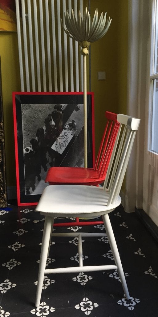2 vintage spijlenstoelen, jaren 60, retro, Antiek en Kunst, Ophalen
