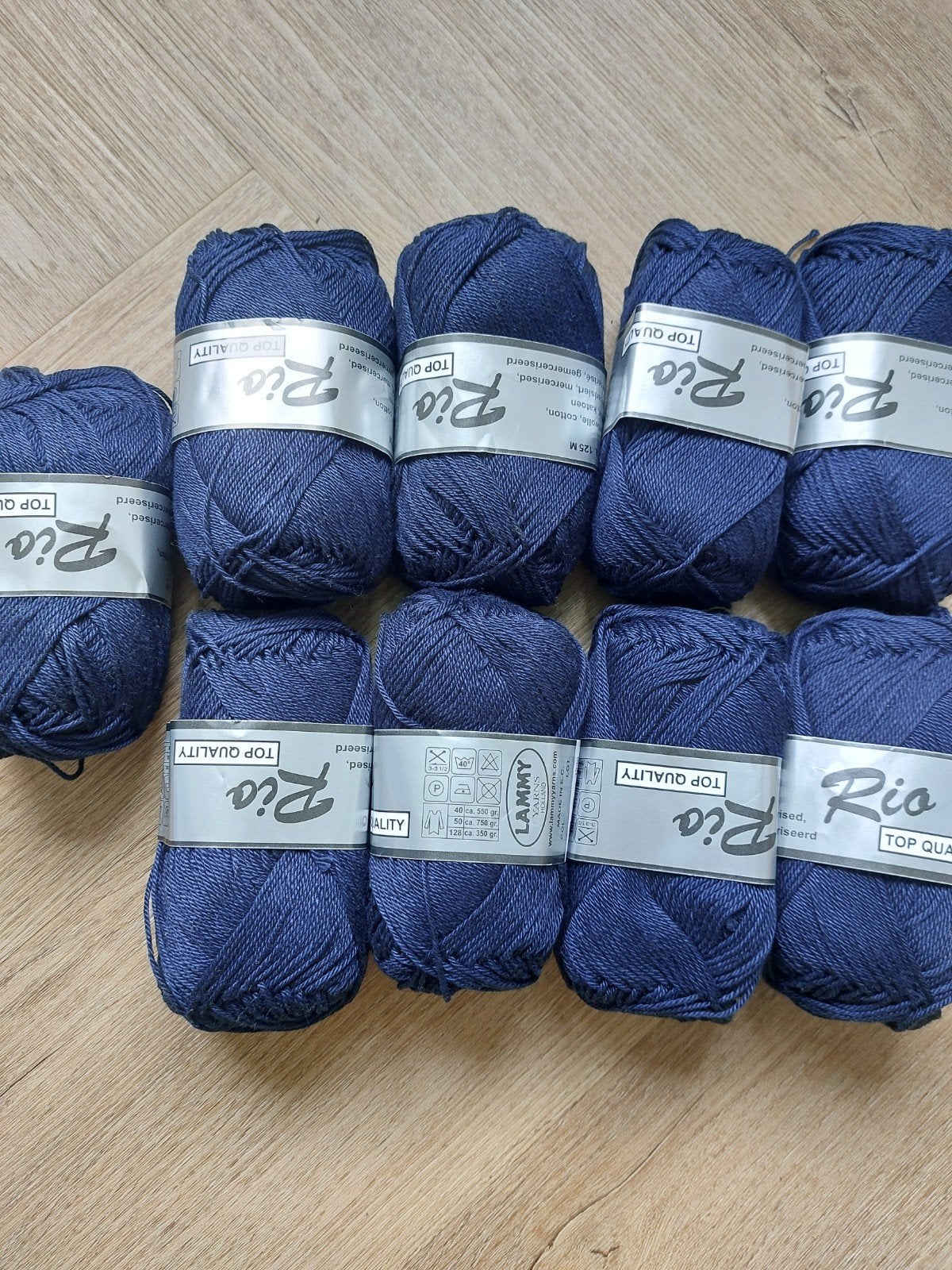 9 bollen nieuw haakkatoen donkerblauw Lammy Yarns Rio, Hobby en Vrije tijd, Ophalen of Verzenden, Nieuw, Haken, Wol of Garen