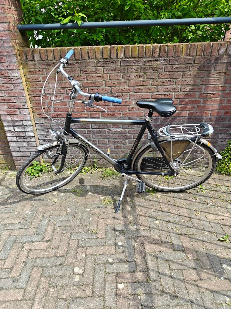 Gazelle Stationfiets met 7 versnellingen en fietspomp, Ophalen, Gebruikt, Velgrem, Versnellingen