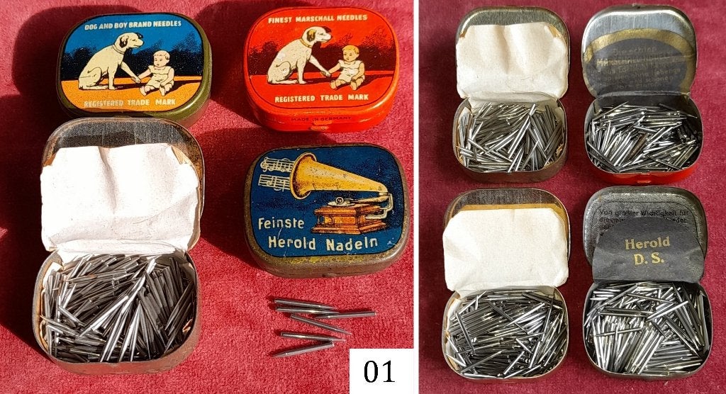 Volle Naaldenblikjes -- Doosjes 78 toeren Grammofoonnaalden, Ophalen of Verzenden
