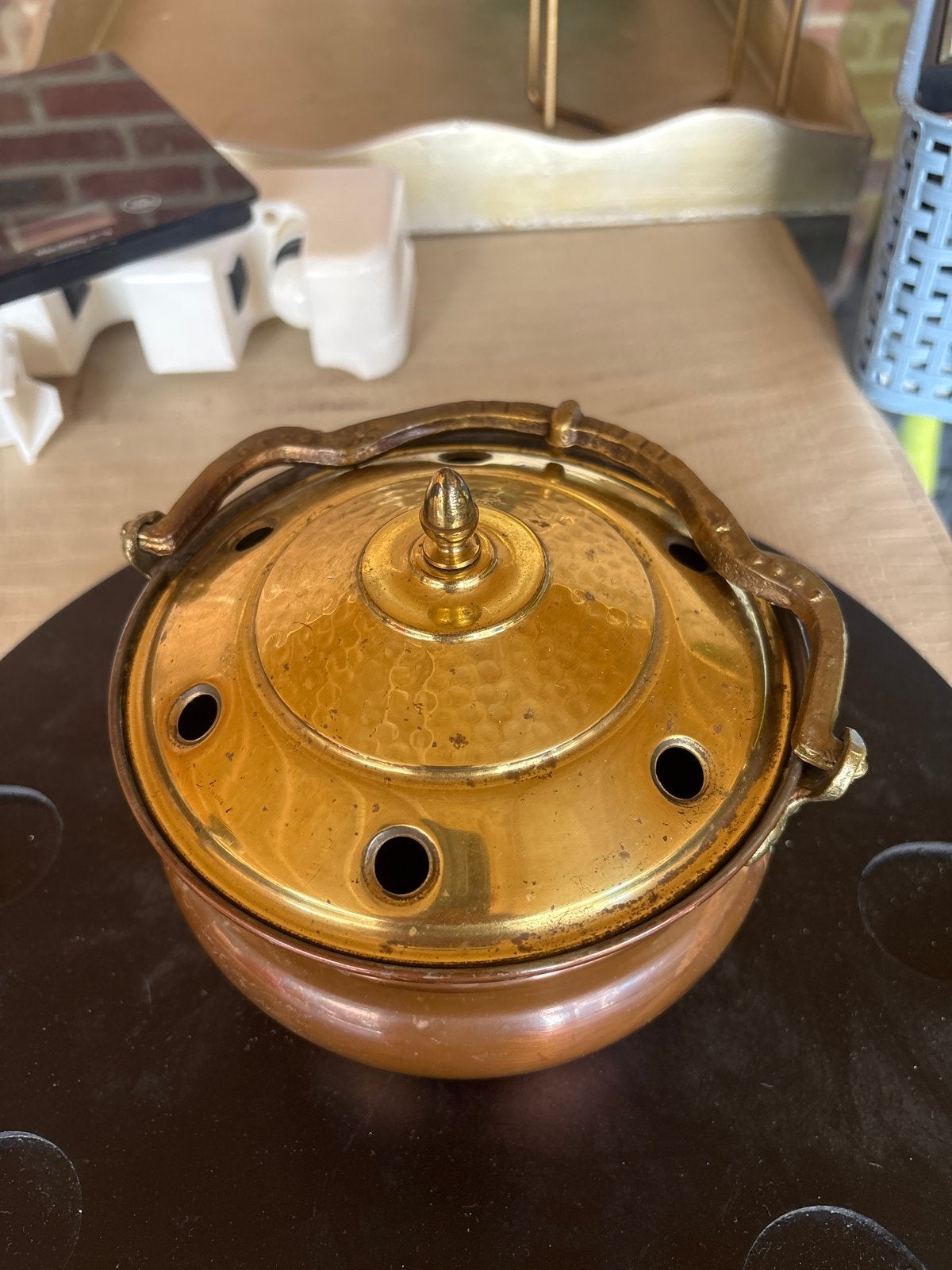 Antieke Koperen Pot met Deksel - Decoratief, Ophalen, Koper