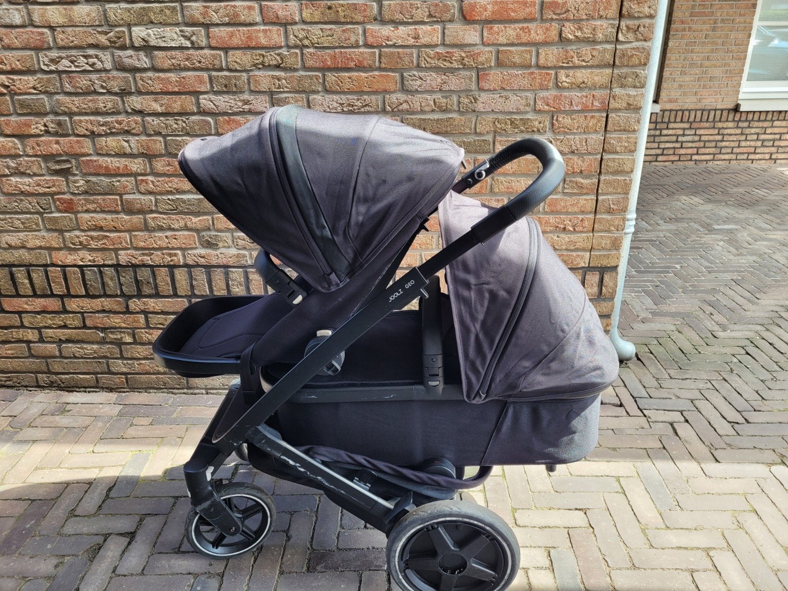 Joolz Geo3, zwart, fijne duo combi kinderwagen, Kinderen en Baby's, Kinderwagens en Combinaties, Gebruikt, Combiwagen, Verstelbare duwstang