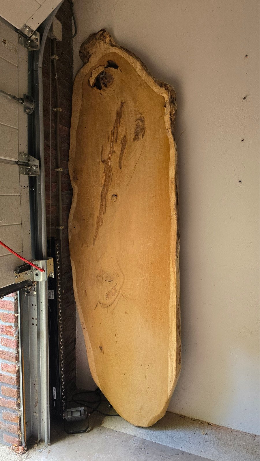 Eiken werkblad uit 1 stuk, Doe-het-zelf en Verbouw, Hout en Planken, Ophalen, Gebruikt, 25 tot 50 mm, Eiken