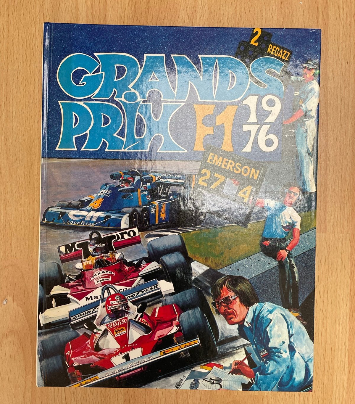 Uniek Marlboro Grand Prix F1 1976 Stripalbum uit de jaren '7, Eén stripboek, Ophalen of Verzenden, Gelezen