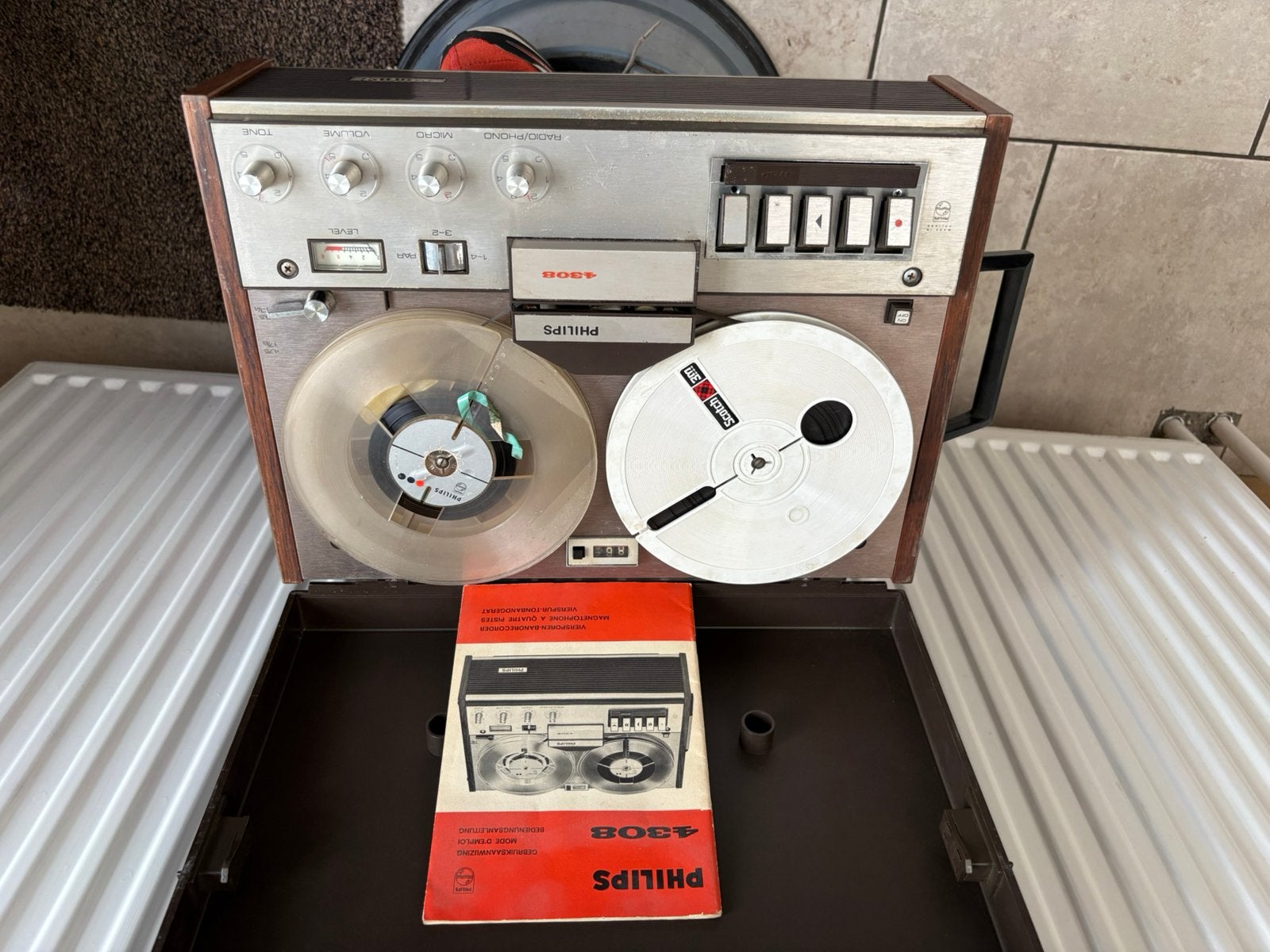 Philips 4308 Bandrecorder met handleiding en banden, Ophalen, Bandrecorder, Met banden