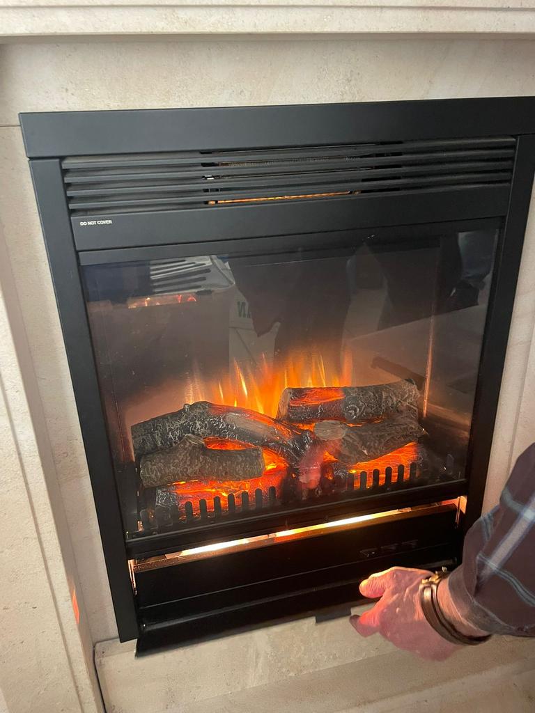 DRU elektrische inbouwhaard met afstandsbediening, Huis en Inrichting, Haarden, Ophalen, Zo goed als nieuw, Vrijstaande haard