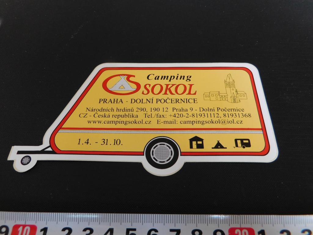 sticker Camping SOKOL Praha Dolni Pocernice Ceská Republika, Ophalen, Zo goed als nieuw