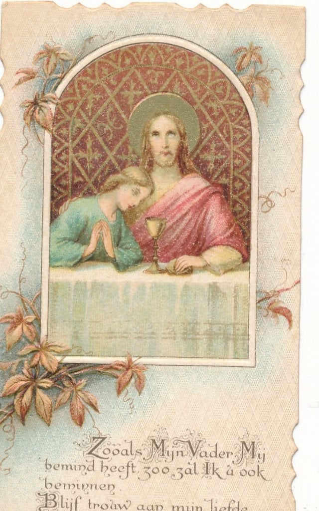 2 Mooie oude prentjes van dezelfde serie, Ophalen of Verzenden, Zo goed als nieuw, Kaart of Prent, Christendom | Katholiek