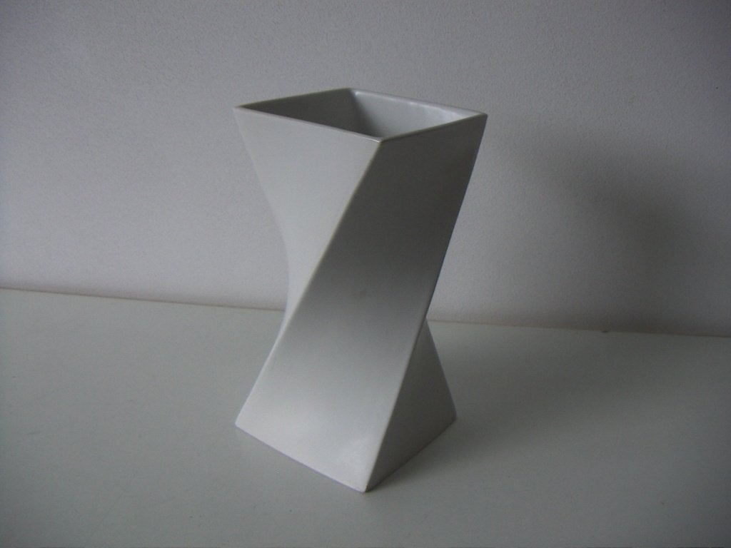 Design Jan van der Vaart plateel keramiek vaas: wit glazuur., Ophalen of Verzenden