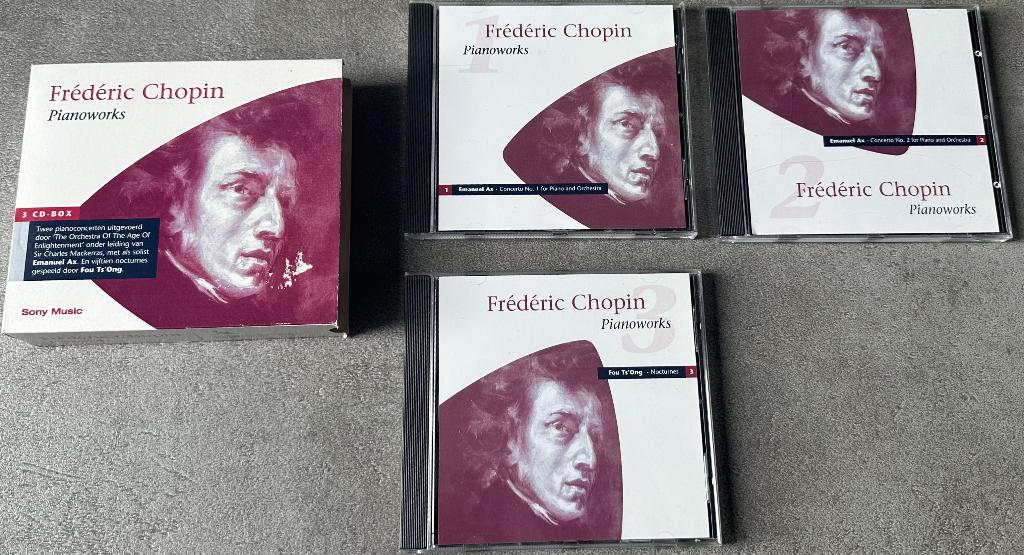 CHOPIN - PIANOWORKS - EMANUEL AX - BOX 3 CD´S, Ophalen of Verzenden, Romantiek, Zo goed als nieuw, Overige typen