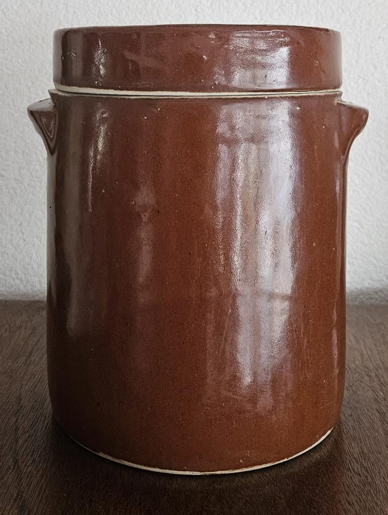Grespot met deksel vintage, Ophalen of Verzenden